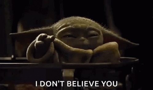 I Don't Believe You Little Yoda GIF