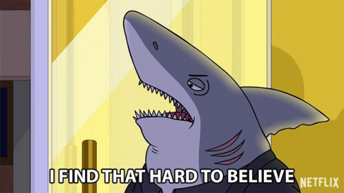 I Don't Believe You Scary Shark Cartoon GIF