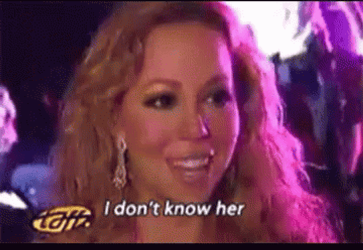 I Don't Know Her Mariah Carey Shaking Head GIF
