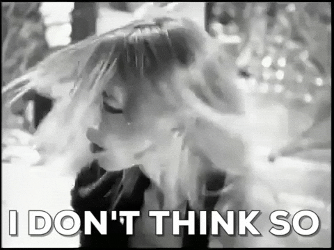 I Don't Think So Hair Flip GIF