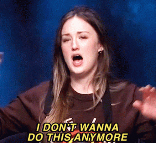 I Don't Want To Be Around Anymore Brunette GIF