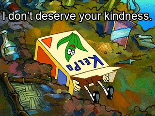 I Dont Deserve Your Kindness Spongebob Squarepants Hiding GIF