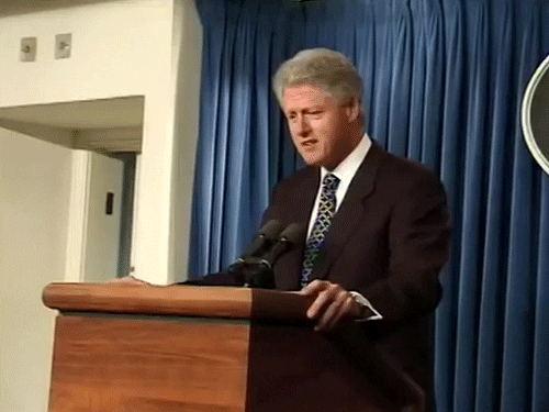 I Give Up Bill Clinton Walking Out GIF