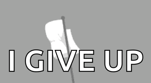 I Give Up Sign With White Flag