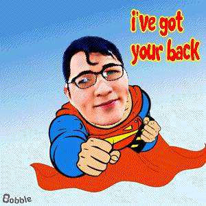 I Got Your Back Big Head Superman Flying GIF