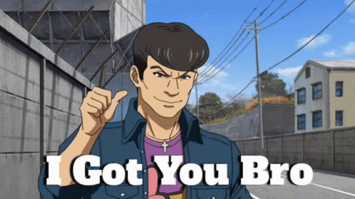 I Gotchu Anime Man Assures With Thumbs Up GIF
