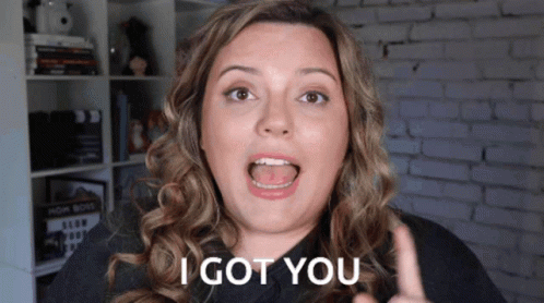 I Gotchu Blond Lady Gesture Assurance GIF