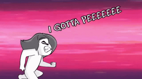 I Gotta Pee Cartoon Girl Running GIF