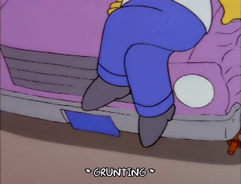 I Gotta Pee Homer Simpson Sitting On Car GIF