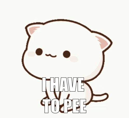 I Gotta Pee Peach White Cat GIF