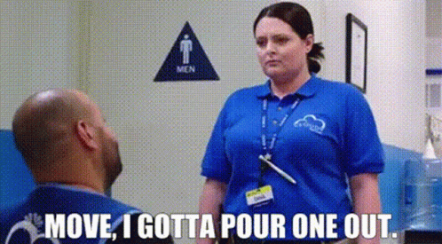 I Gotta Pee Superstore Dina Fox GIF