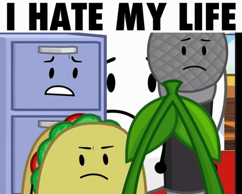 I Hate My Life Poster With Taco and Microphone
