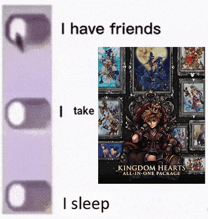 I Have Friends Take Sleep Kingdom Hearts All In One Package GIF