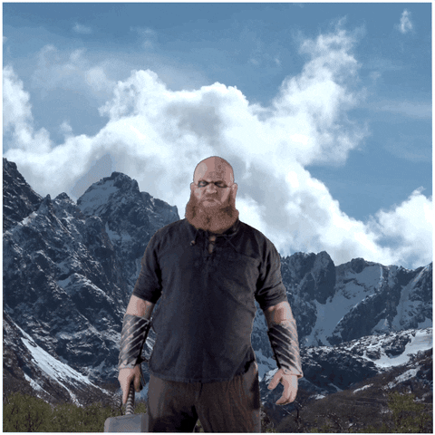 I Have The Power Cool Viking Lightning Hammer GIF