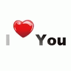 I Heart You Black Text GIF