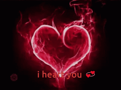 I Heart You Burning Flame GIF
