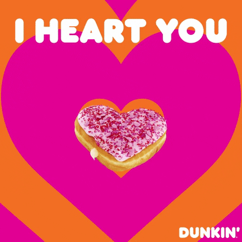 I Heart You Dunkin Donuts GIF