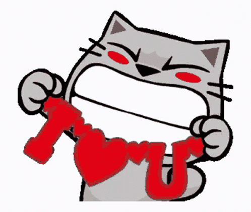 I Heart You Line Sticker Meow Zhua Animation 2 GIF