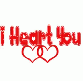 I Heart You Red Sparkling Text GIF