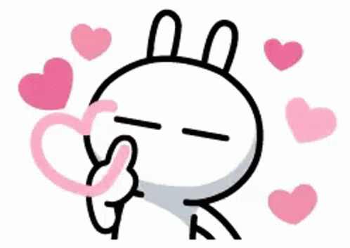 I Heart You Wechat Tuzki Bunny Rabbit GIF