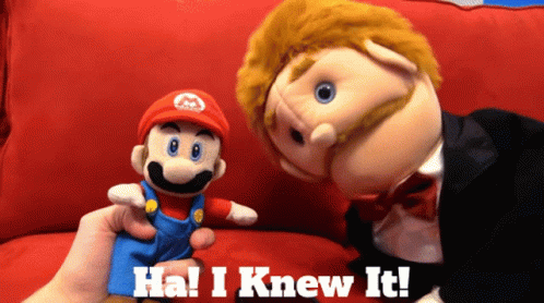 Super Mario Toy Ha I Knew It GIF