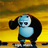 I Know Kung Fu But Ugh Stairs GIF