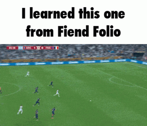 I Learned This One From Fiend Folio Soccer Field GIF