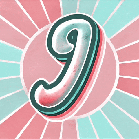 I Letter Bubble Gum Color GIF
