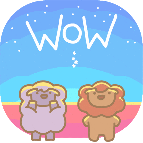 I Like It Lion And Sheep On Rainbow GIF