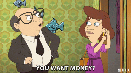 I Like Money Cash Big Mouth Marty Glouberman GIF