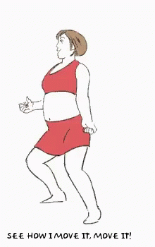 I Like To Move It Move It Illustrated Woman Dance GIF