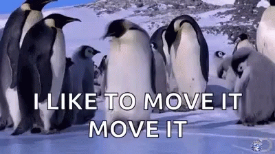 I Like To Move It Move It Penguin Slipping GIF