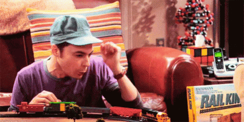 I Like Trains Adult Sheldon Cooper Play Train GIF