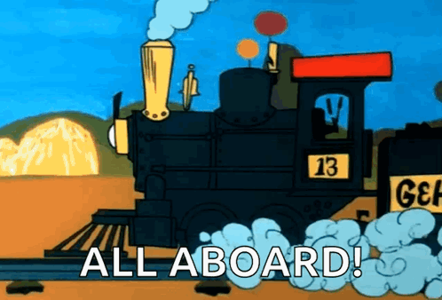 I Like Trains All Aboard Running Train GIF