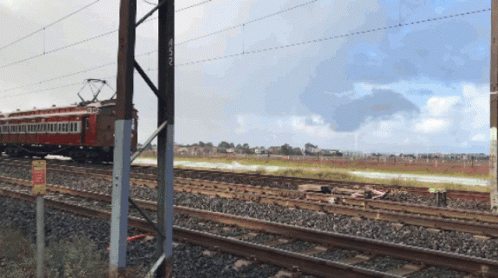 I Like Trains Red Train Running On Tracks GIF