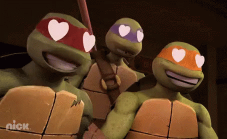 I Like Turtles Ninja Turtles Heart Eyes GIF