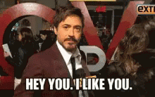 I Like You Robert Downey Finger Pointing GIF