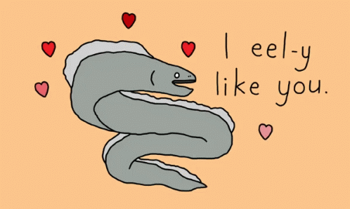 I Like You Eel Heart GIF