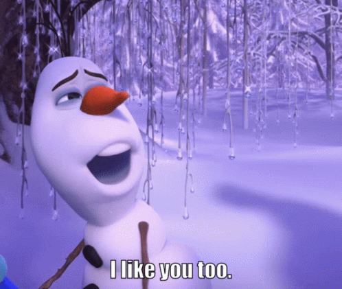 I Like You Too Frozen Olaf GIF