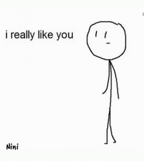 I Like You I'm Dumb Stick Man GIF