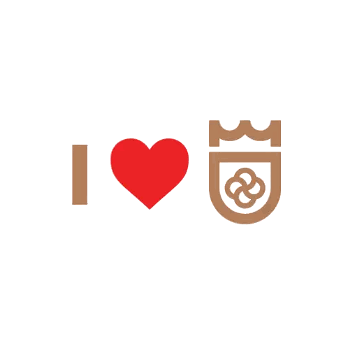 I Love 3D Logo With Heart and Crown