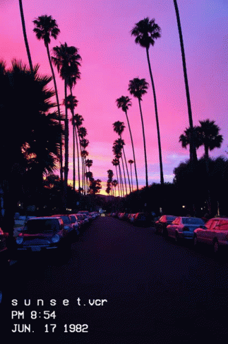 I Love La California Sunset Purple Sky GIF