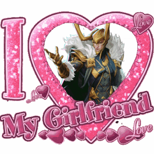 I Love My Girlfriend Poster With Loki Heart GIF