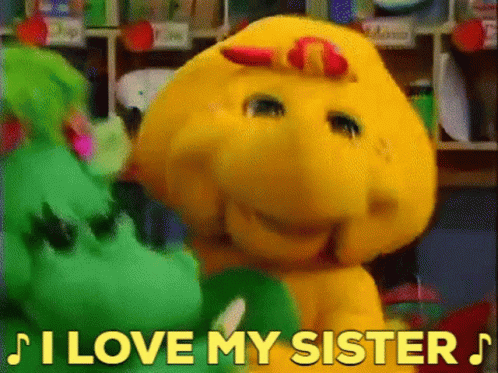 I Love My Sister Barney Meme GIF