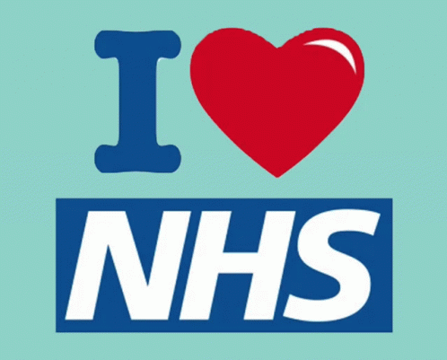 I Love NHS Sign with Heart