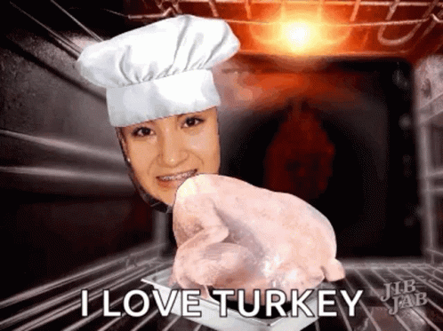 I Love Thanksgiving Turkey Dancing GIF