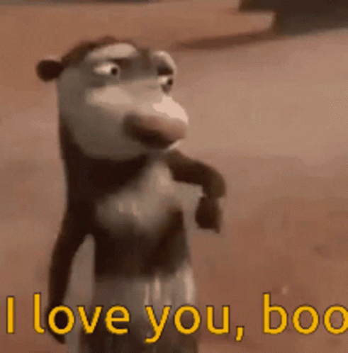 I Love U Boo Mice Character Cartoon GIF