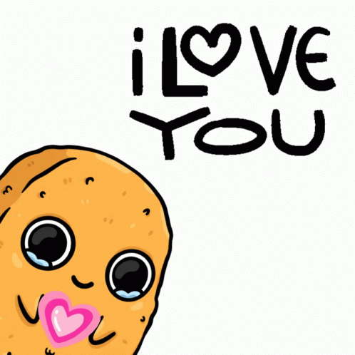 I Love U Cute Chicken Nugget Cartoon GIF