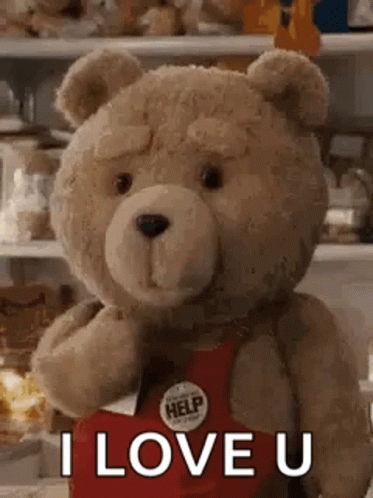 I Love U Flying Kiss Ted GIF