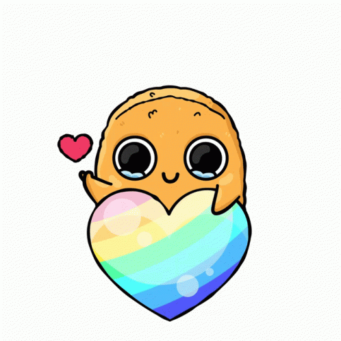 I Love U Heart Chicken Nugget Cartoon GIF